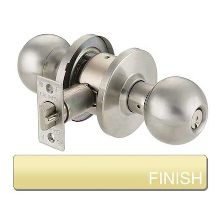 Cal-Royal BA Design Passage Knob Lock, 2-3/4 Backset, ASA Strike, US3 Polished Brass BA30-3